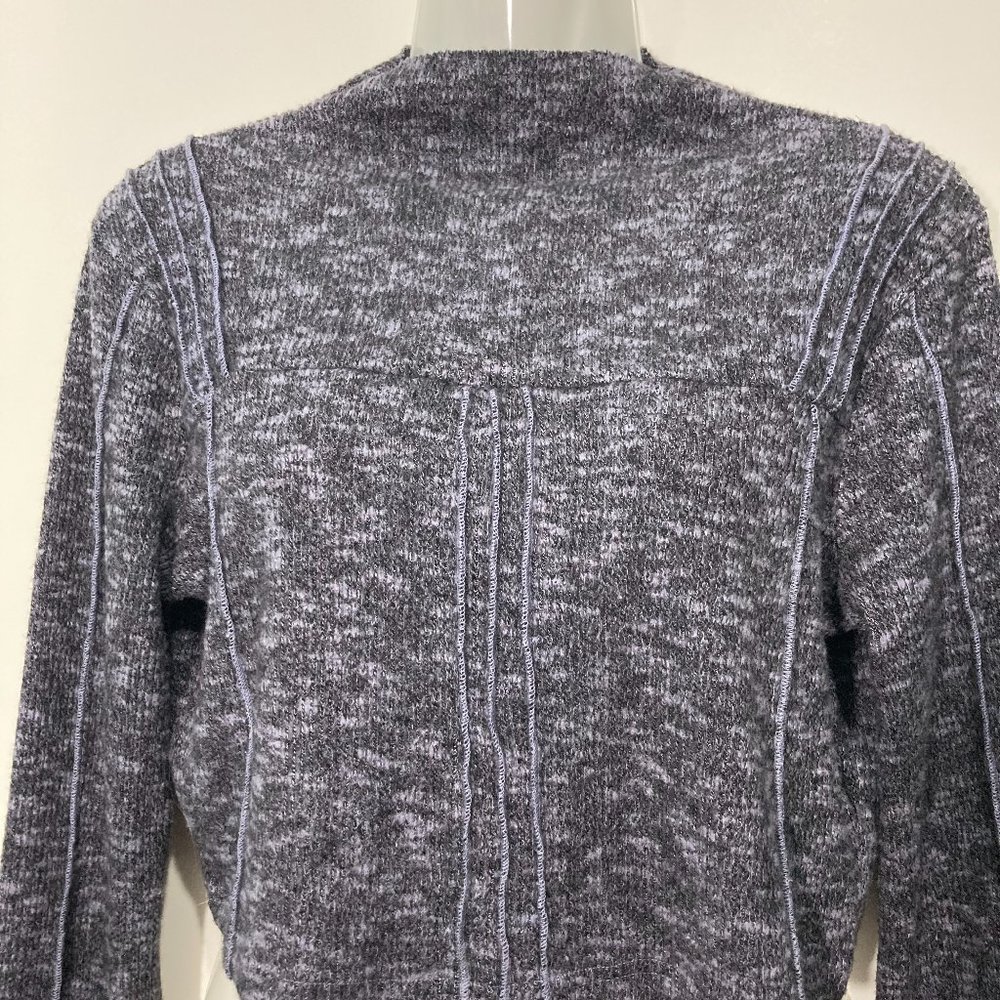 Urban Outfitters Out From Under Tripp Cropped Mock Neck Top Gray Waffle Knit L - Picture 6 of 10